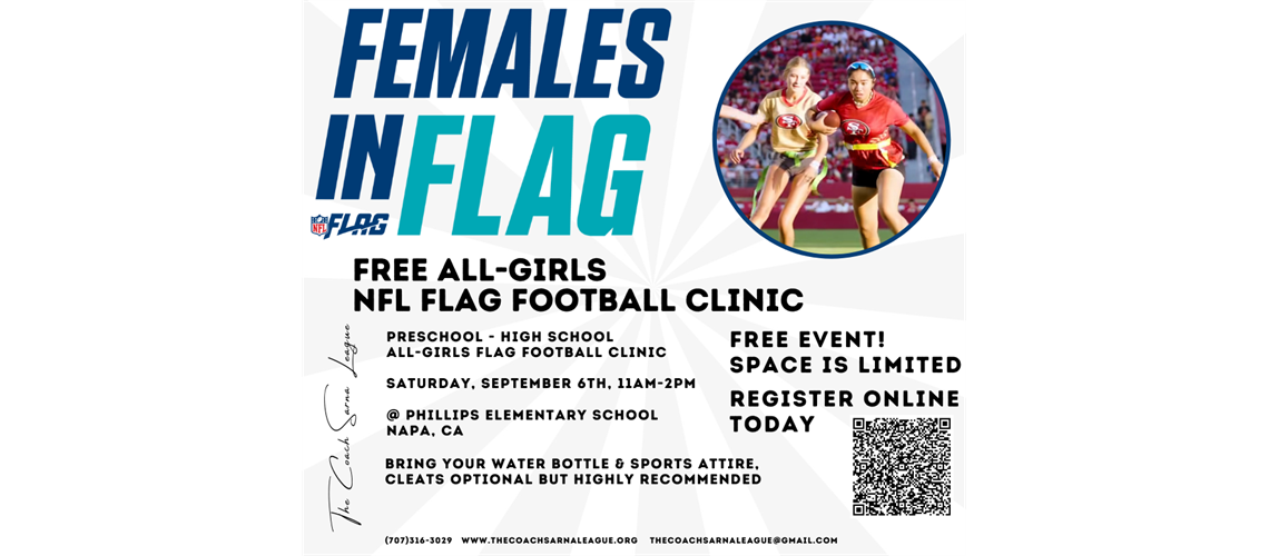 Females in NFL Flag Football Clinic 